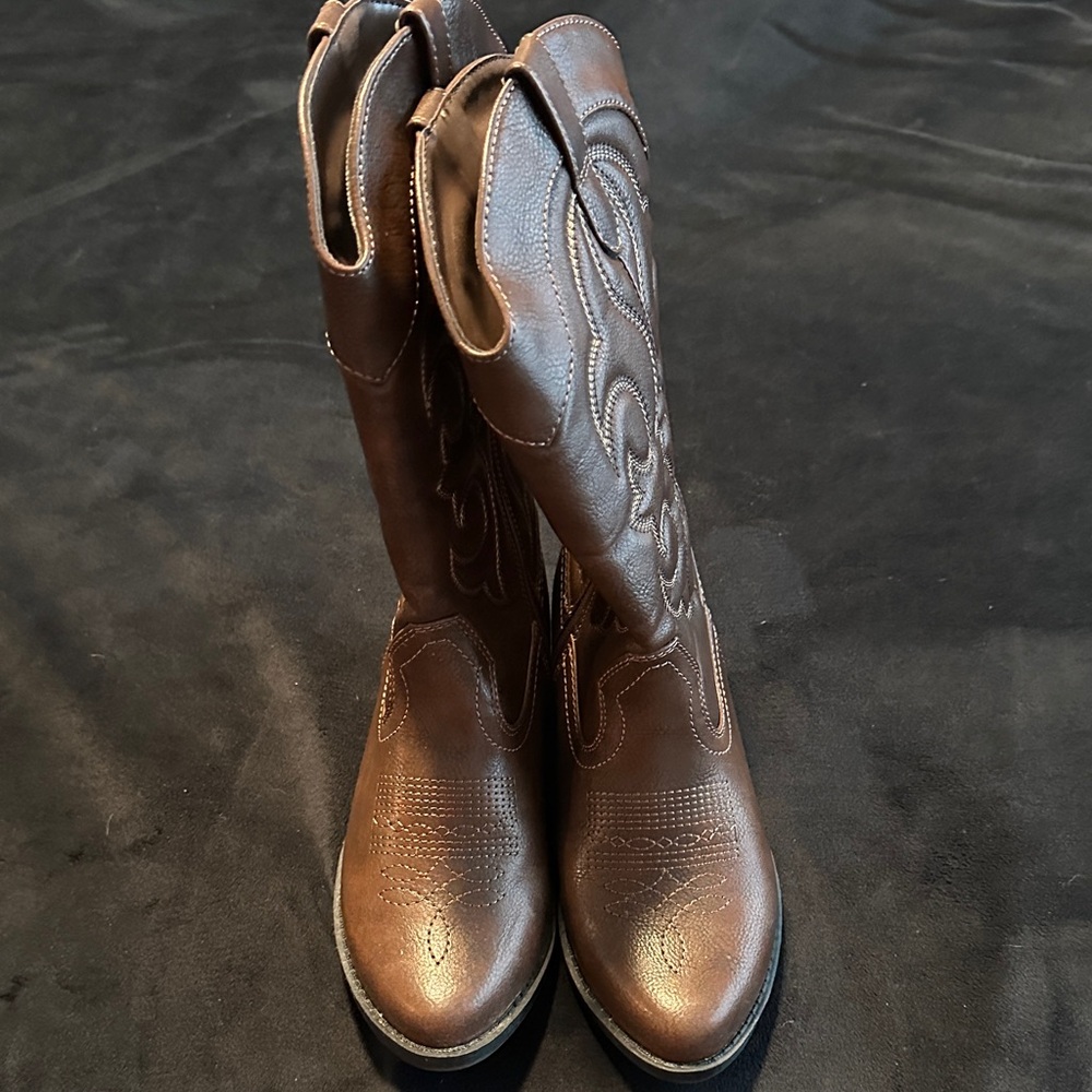 Cat & Jack Brown Girls' Western Cowboy Boots